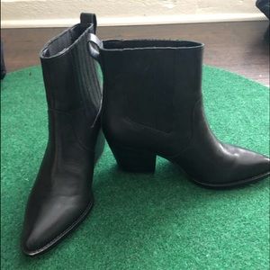 Jcrew black leather boot